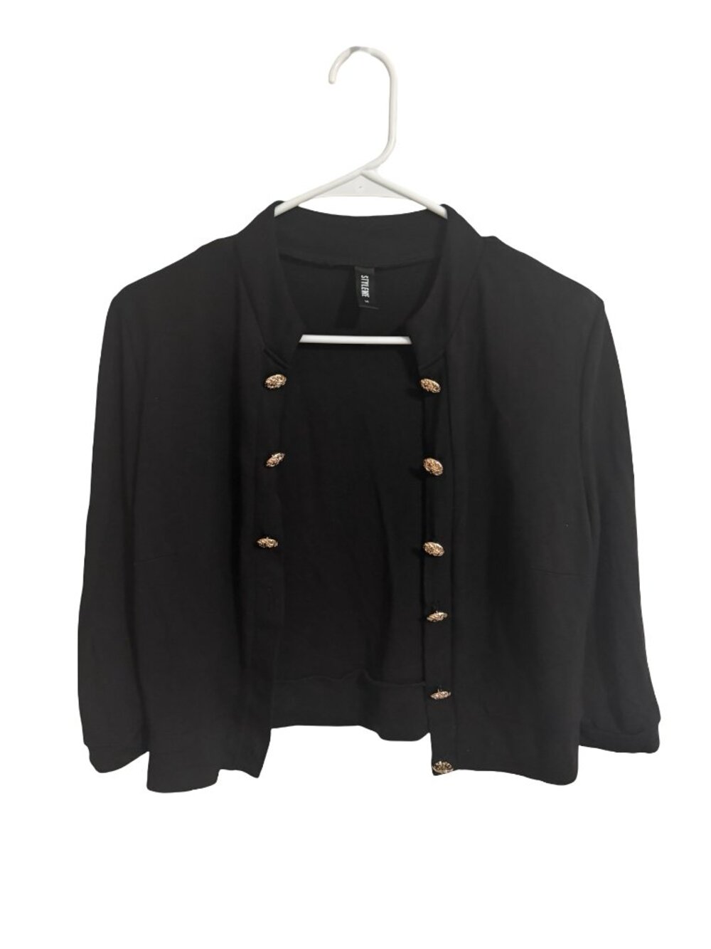 Stylewe Cardigan Womens Small Black Gold Button Workwear Business Casual Rayon